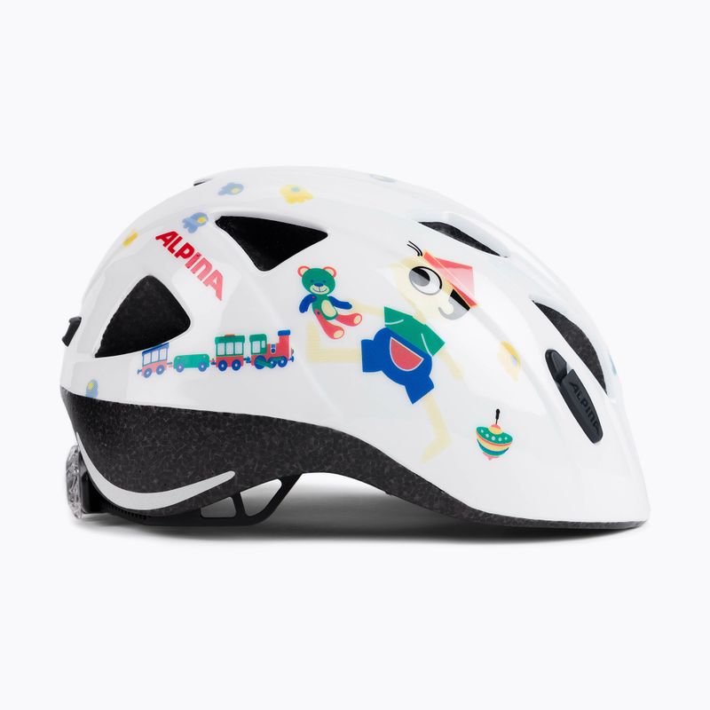 Casco da bici Alpina per bambini Ximo orso bianco lucido 3