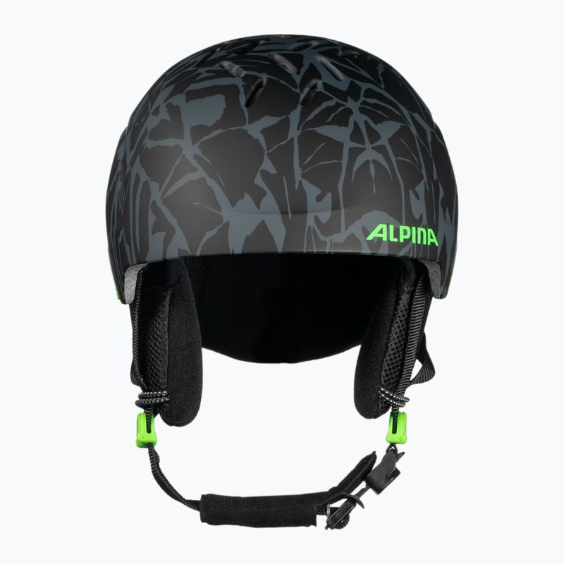 Casco da sci Alpina Pizi per bambini nero/verde camo opaco 2