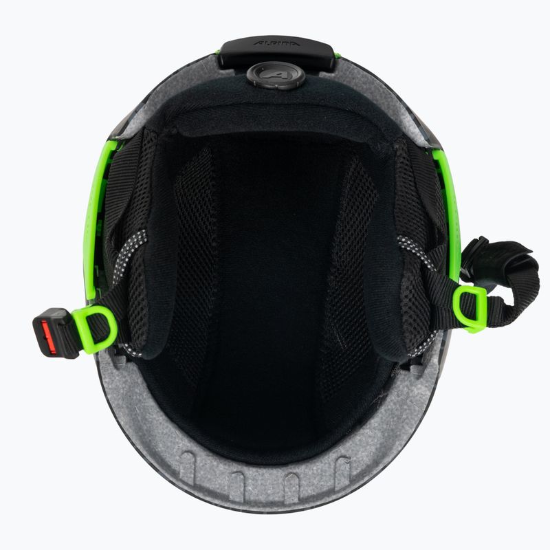 Casco da sci Alpina Pizi per bambini nero/verde camo opaco 5