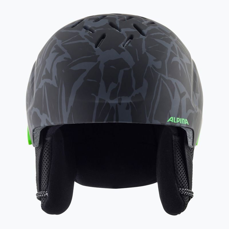 Casco da sci Alpina Pizi per bambini nero/verde camo opaco 11