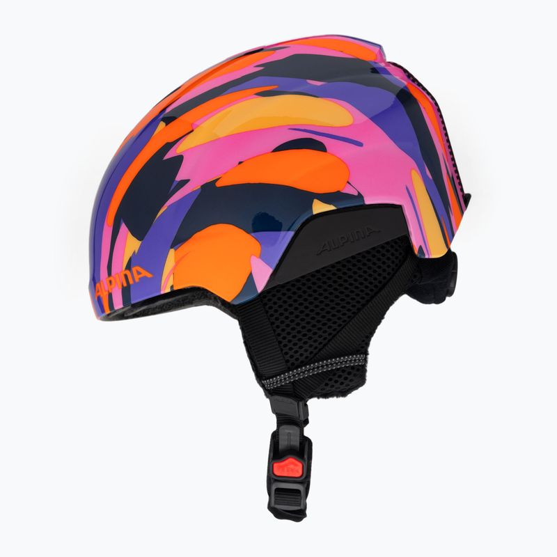 Casco da sci Alpina per bambini Pizi rosa arancio/blu lucido 5