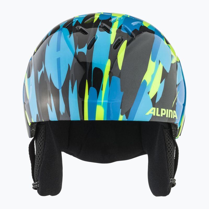 Casco da sci Alpina Pizi per bambini blu neon/verde lucido 7