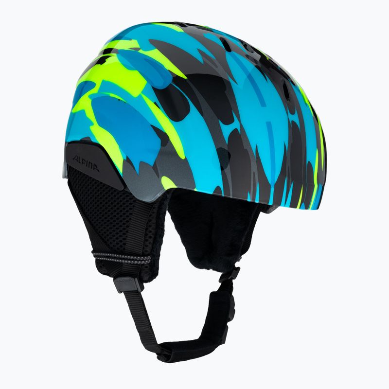 Casco da sci Alpina Pizi per bambini blu neon/verde lucido