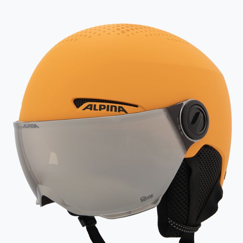 Casco da sci Alpina per bambini Zupo Visor Q-Lite bruciato/giallo opaco 8