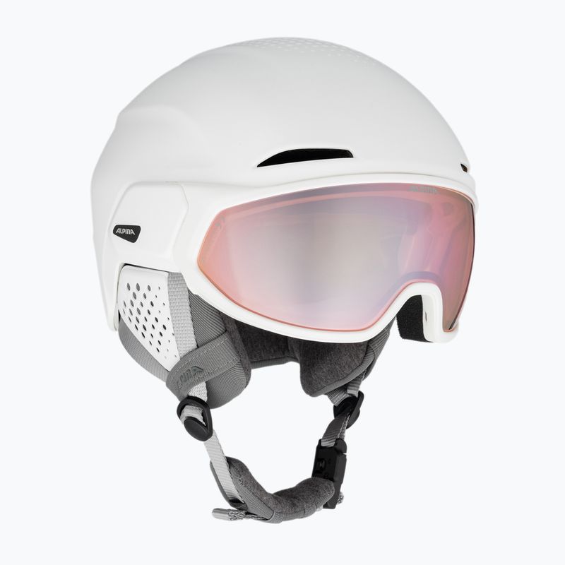 Casco da sci Alpina Oro QV Mips bianco opaco/rosa acqua