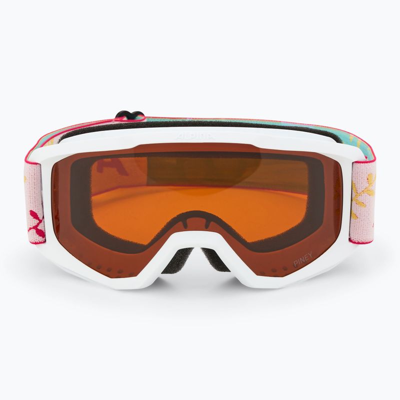 Occhiali da sci Alpina per bambini Piney white/ flower matt/ arancione 2