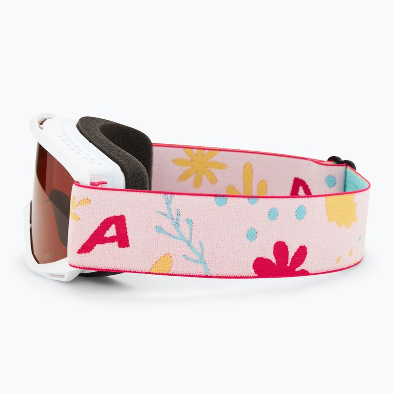 Occhiali da sci Alpina per bambini Piney white/ flower matt/ arancione 4