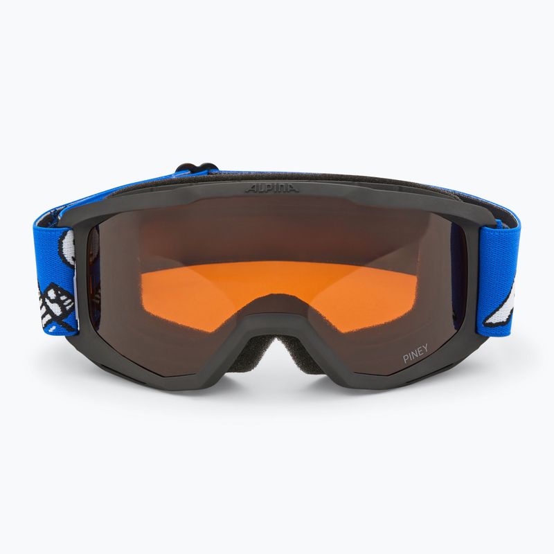 Occhiali da sci Alpina Piney per bambini nero/blu opaco/arancio 2