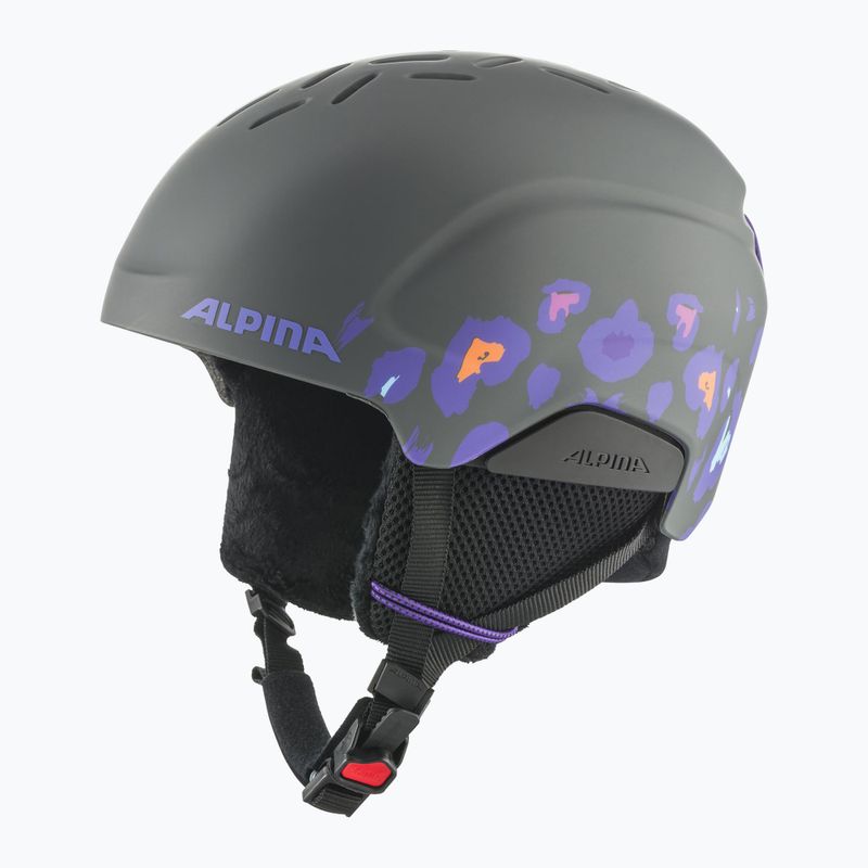 Casco da sci Alpina Pizi mezzanotte/grigio leo opaco per bambini