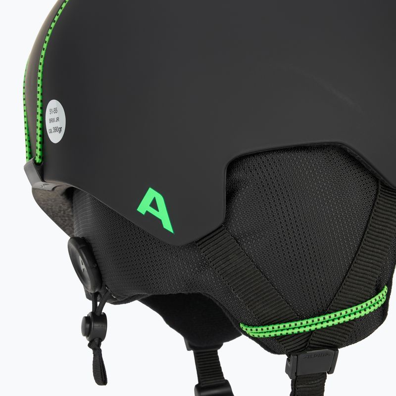 Casco da sci Alpina Brix per bambini nero/neon opaco 9