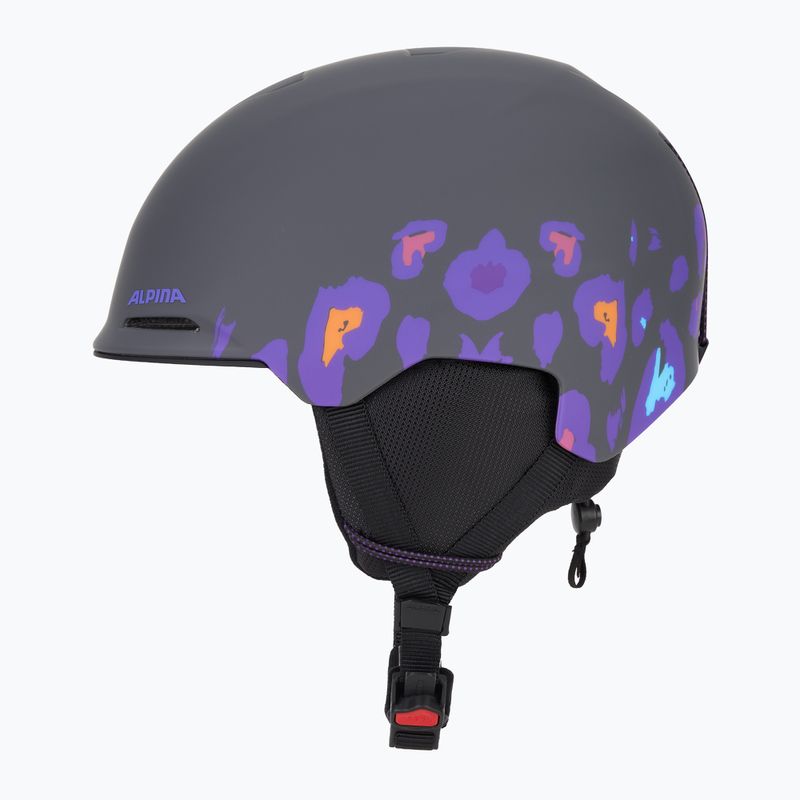 Casco da sci Alpina Brix mezzanotte/grigio leo opaco per bambini 3