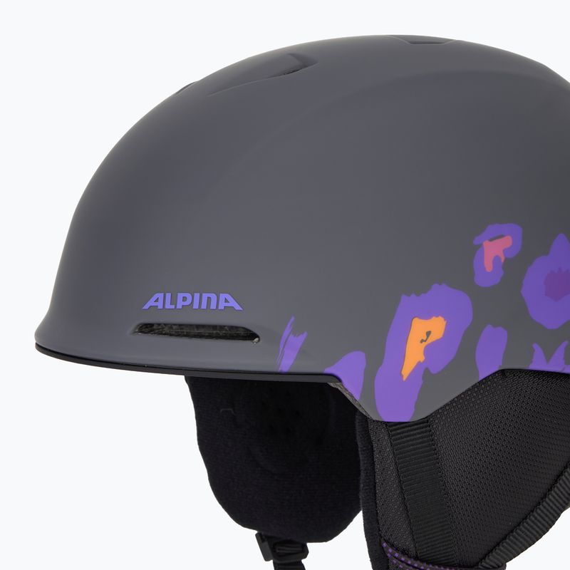Casco da sci Alpina Brix mezzanotte/grigio leo opaco per bambini 7