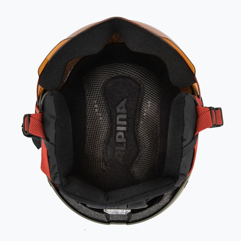 Casco da sci Alpina per bambini Zupo Visor Q-Lite oliva/rosso opaco 5