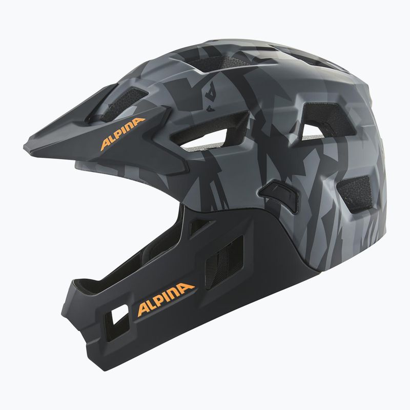Casco da bici Alpina per bambini Rupi nero camo/arancio opaco 4