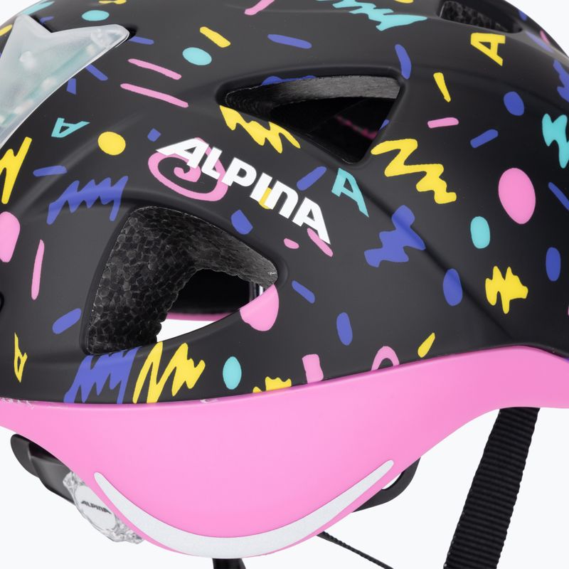 Casco da bici per bambini Alpina Ximo Flash nero coriandoli opaco 9