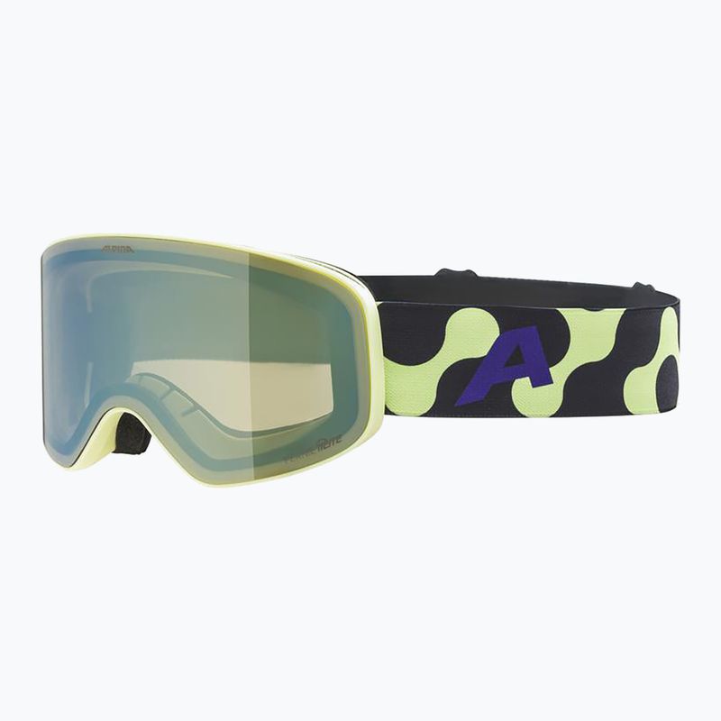 Maschera da sci per bambini Alpina Fernie Q-Lite sunny/lime matt