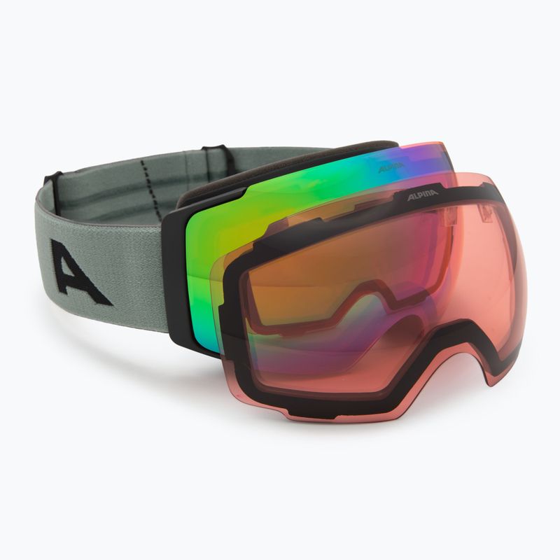 Maschera da sci Alpina Falera Mag Q-Lite black/green matt/green/pink