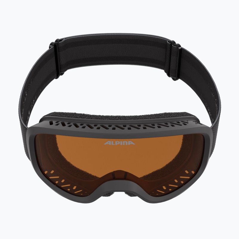 Maschera da sci per bambini Alpina Piney 2.0 matte black/orange 4
