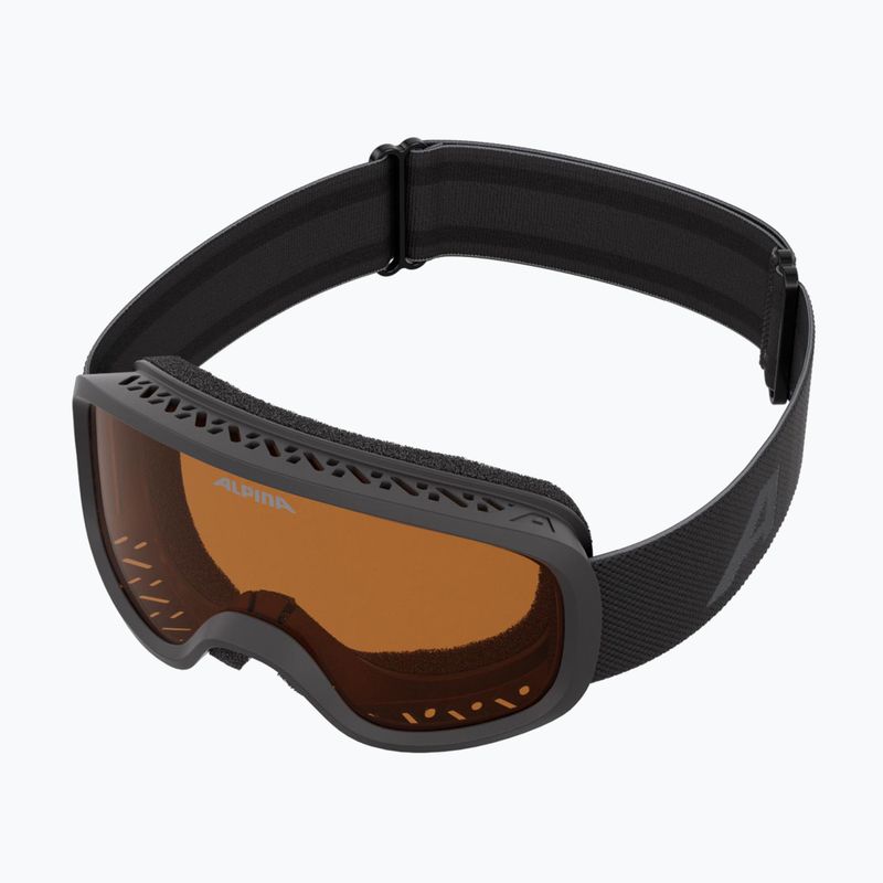Maschera da sci per bambini Alpina Piney 2.0 matte black/orange 5