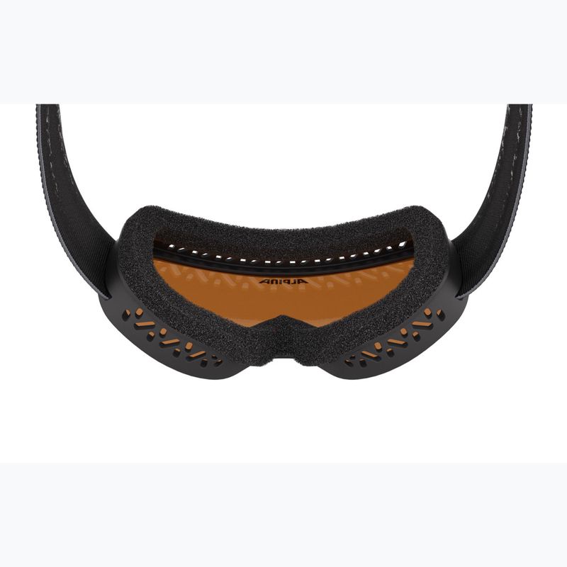 Maschera da sci per bambini Alpina Piney 2.0 matte black/orange 7