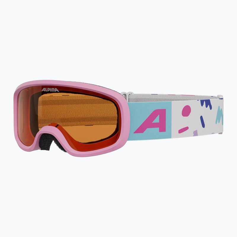 Maschera da sci per bambini Alpina Piney 2.0 pink matt/orange