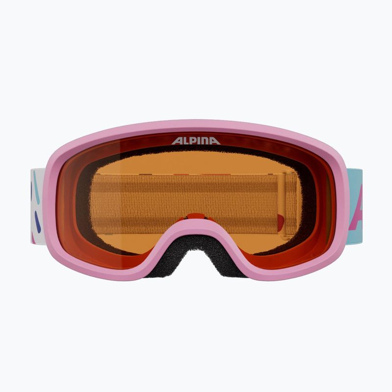 Maschera da sci per bambini Alpina Piney 2.0 pink matt/orange 2