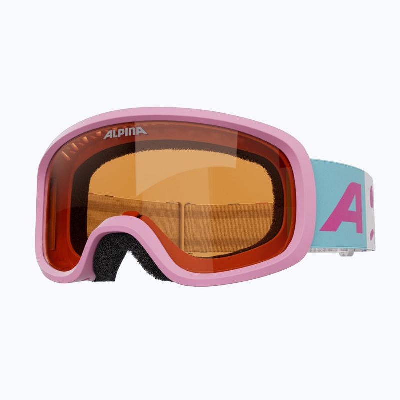 Maschera da sci per bambini Alpina Piney 2.0 pink matt/orange 3