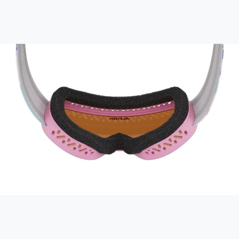 Maschera da sci per bambini Alpina Piney 2.0 pink matt/orange 7