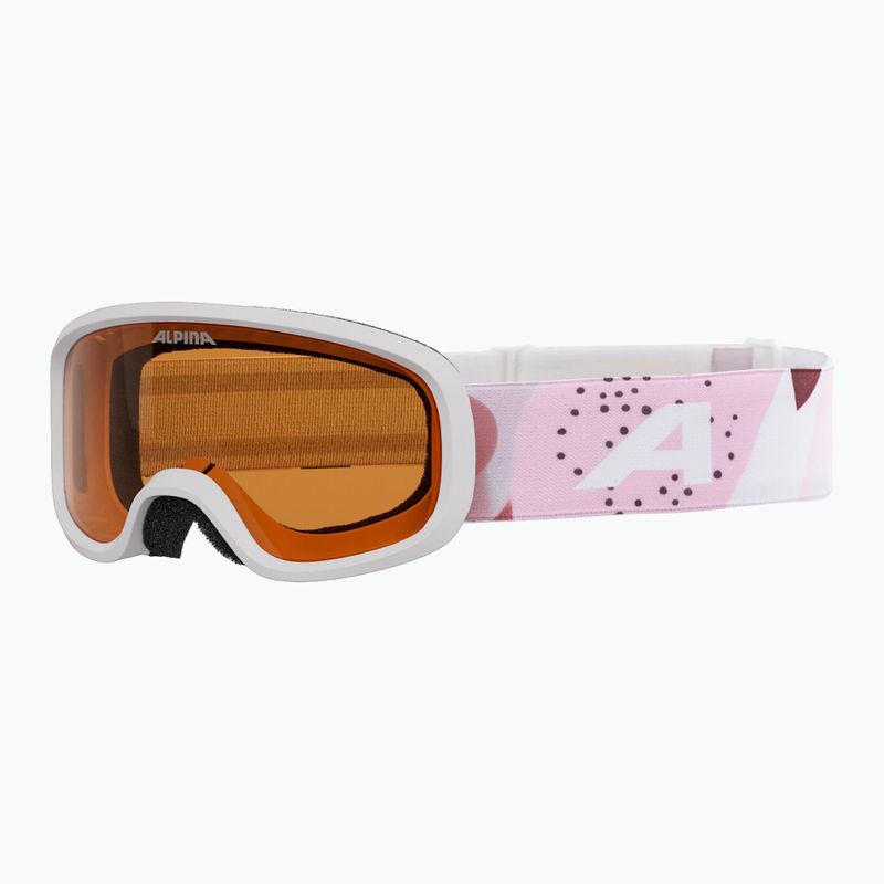 Maschera da sci per bambini Alpina Piney 2.0 white/rose matt/orange