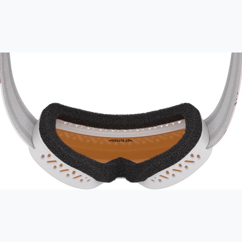 Maschera da sci per bambini Alpina Piney 2.0 white/rose matt/orange 6
