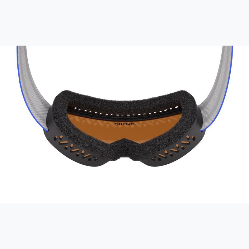 Maschera da sci per bambini Alpina Piney 2.0 blue matt/orange 7