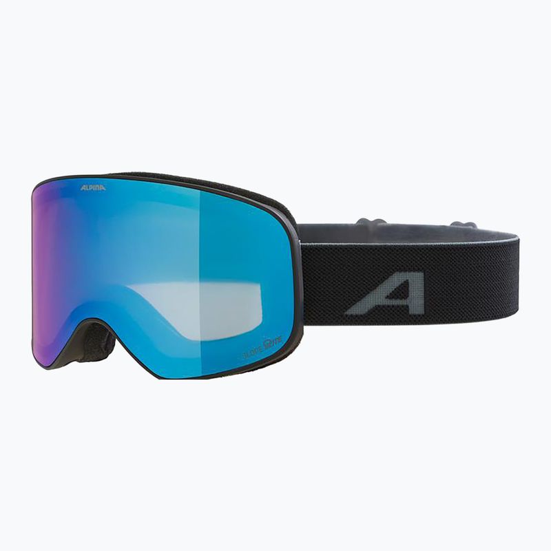 Maschera da sci Alpina Slope Q-Lite black/black matt/blue