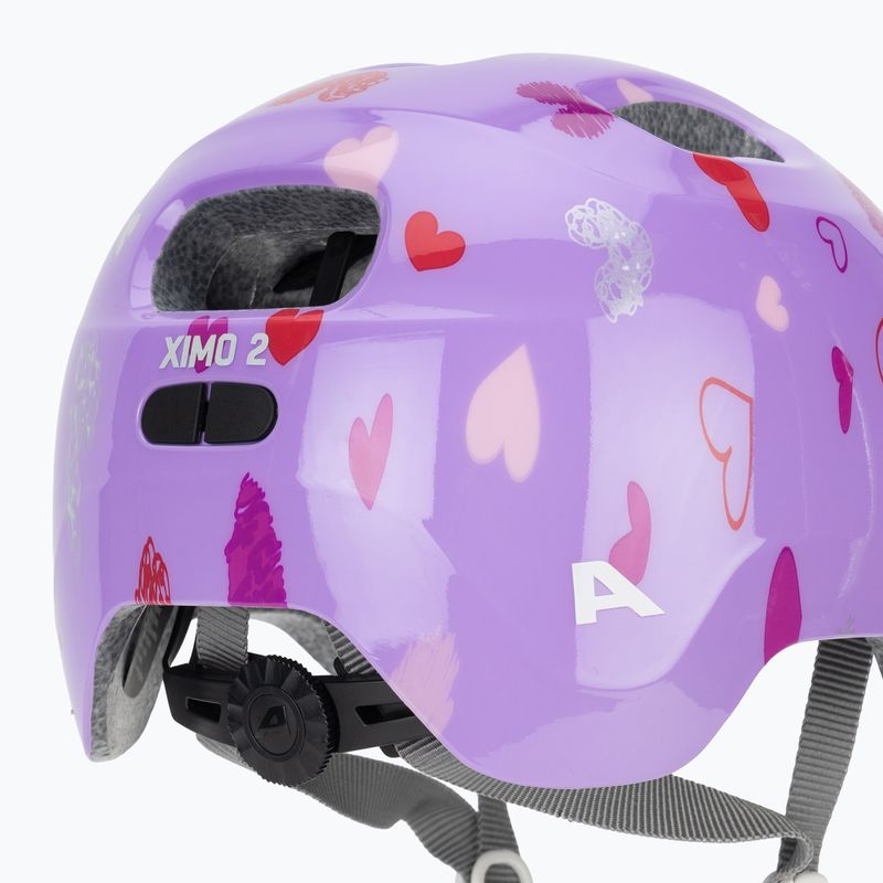 Casco da bici per bambini Alpina Ximo 2 Jr purple hearts gloss 8