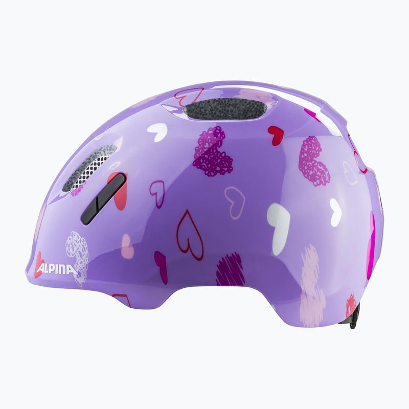 Casco da bici per bambini Alpina Ximo 2 Jr purple hearts gloss 2