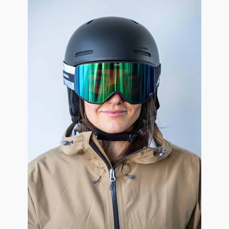Maschera da sci Alpina Venet Q-Lite black/green matt 3
