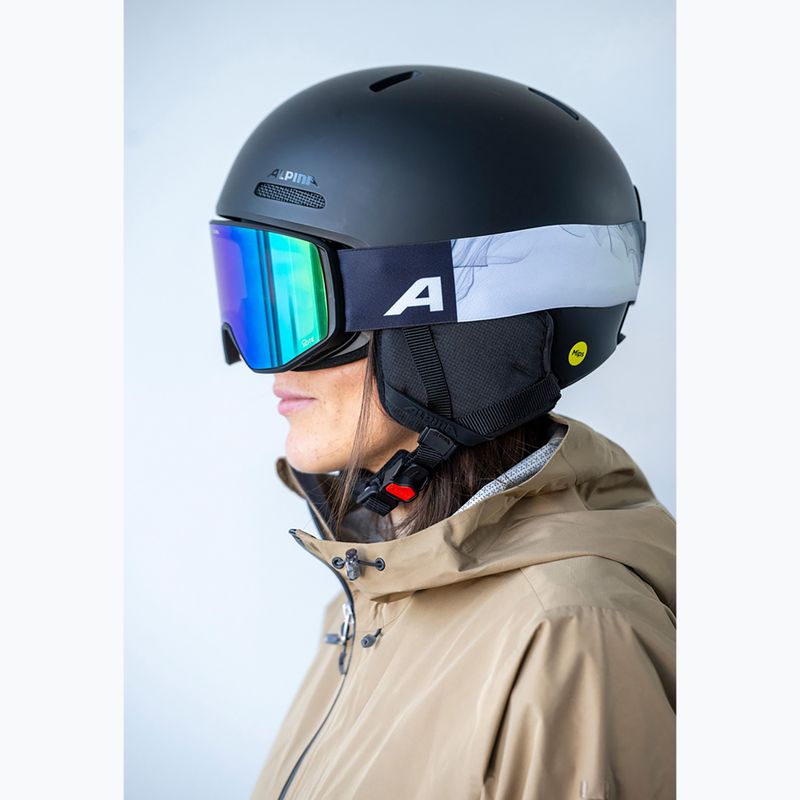 Maschera da sci Alpina Venet Q-Lite black/green matt 4