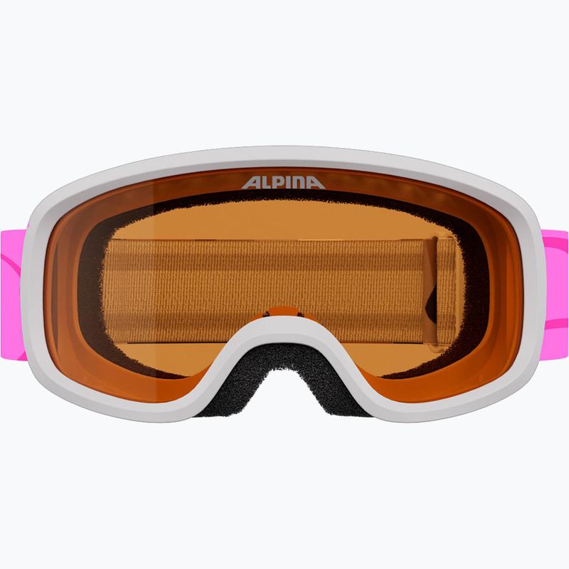 Maschera da sci per bambini Alpina Piney 2.0 white/pink matt 2
