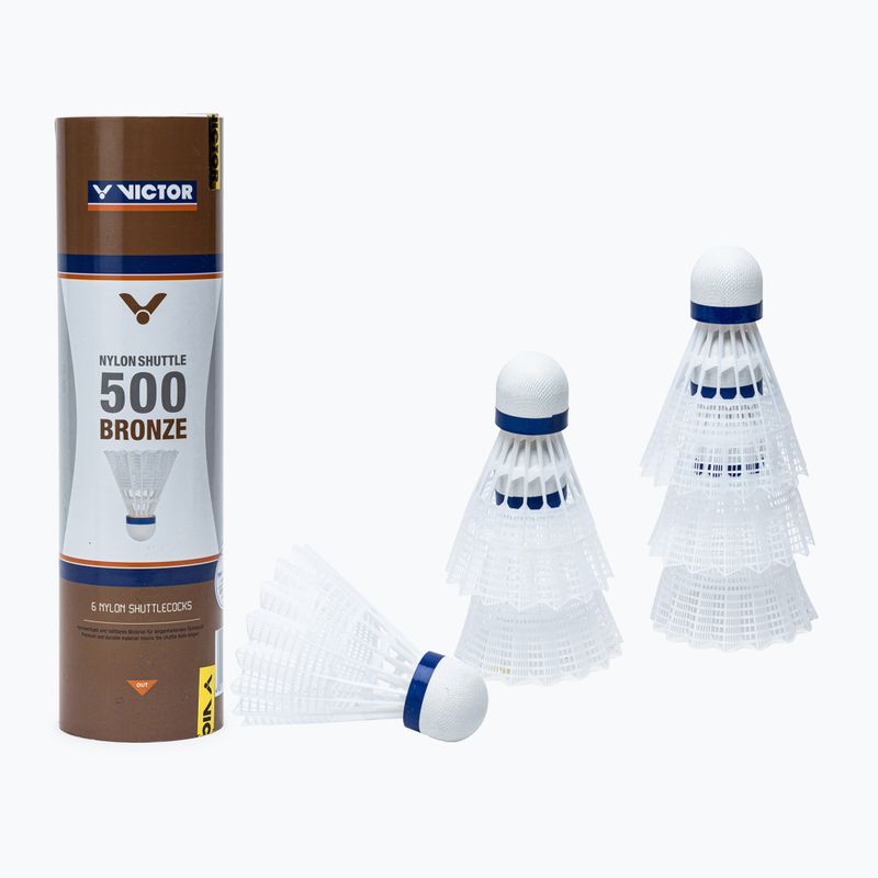 Volani da badminton VICTOR Nylonshutle 500 6pcs bianco medio