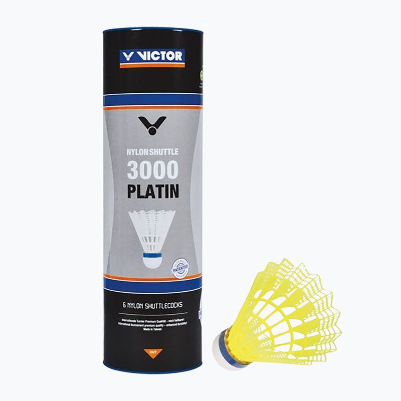 Navette da badminton VICTOR Nylon Shuttle 3000 medium 6 pz. giallo 3