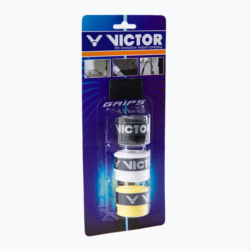 Fasce per racchette da badminton VICTOR Overgrip Pro 3 pezzi nero 171802