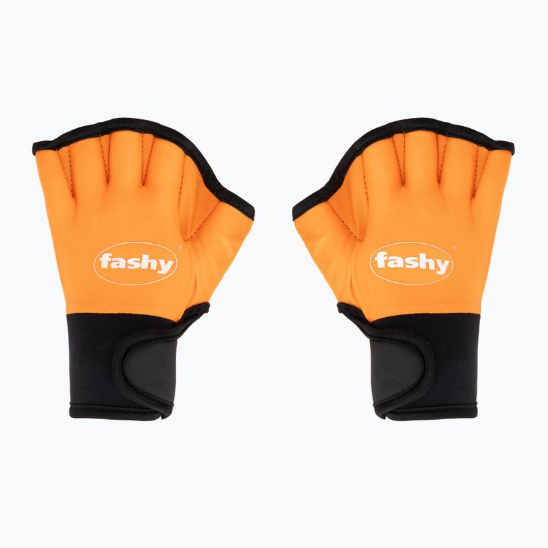 Fashy 4462 guanti da aquafitness in neoprene arancio/nero