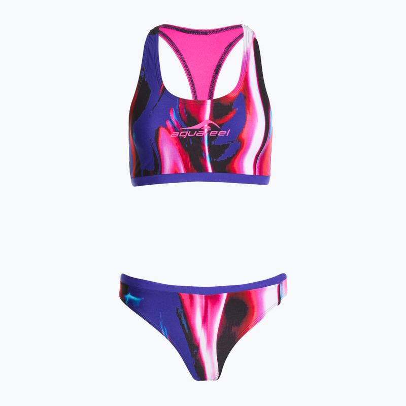 Costume da bagno due pezzi donna aquafeel Racerback blu rosa fiamme