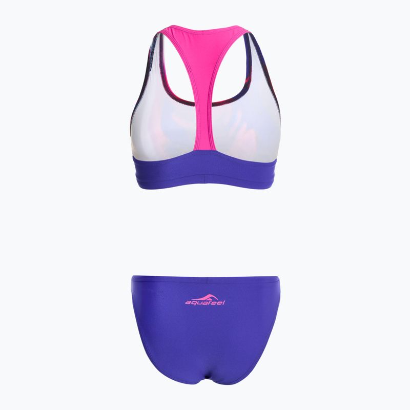 Costume da bagno due pezzi donna aquafeel Racerback blu rosa fiamme 2
