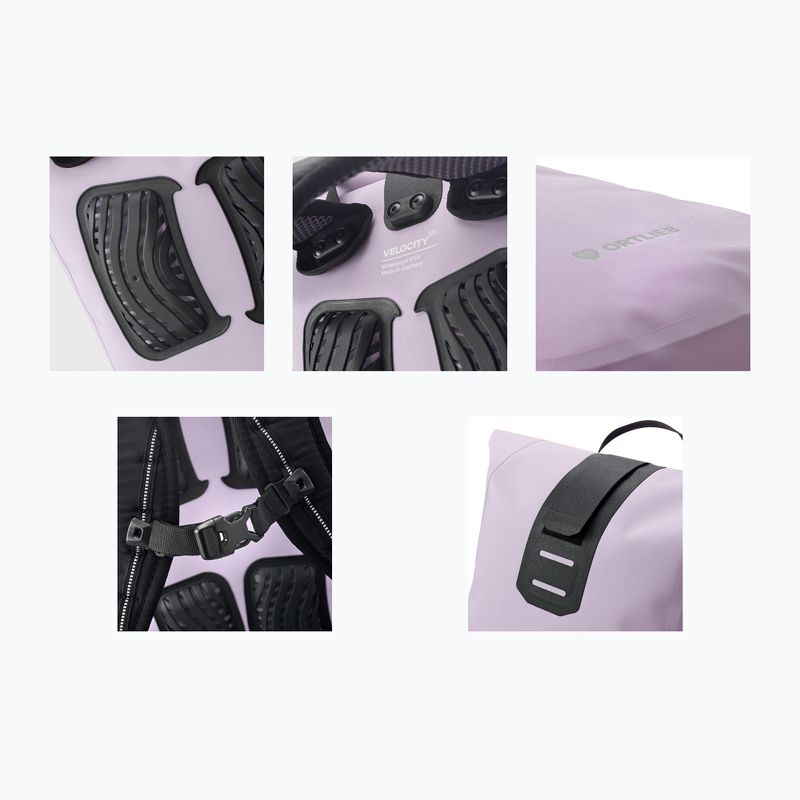 Zaino Ortlieb Velocity Tidura Strong 23L lavender 9