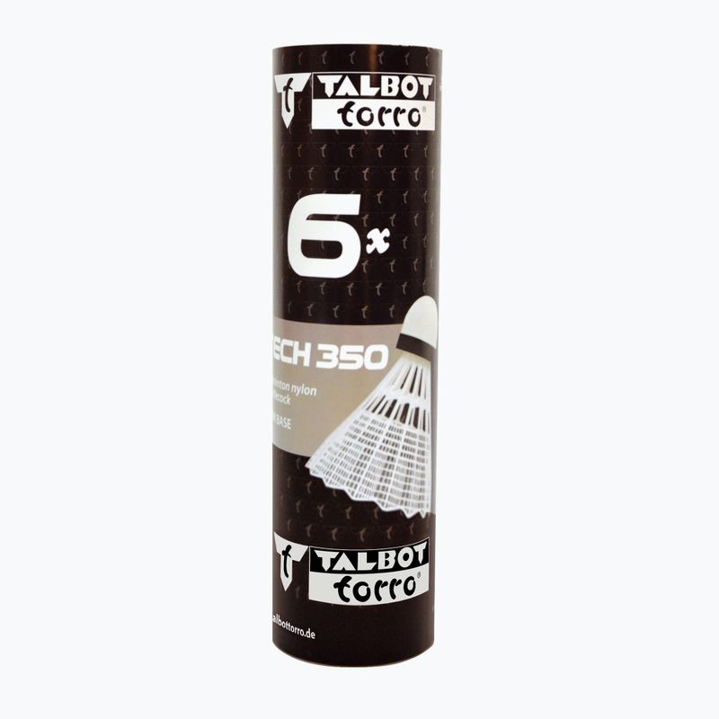 Volani da badminton Talbot-Torro Tech 350 Nylon 6 pezzi bianco. 4