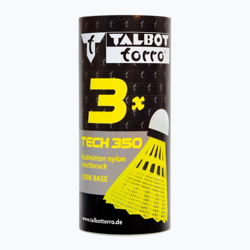 Volani da badminton Talbot-Torro Tech 350 Nylon 3 pz. giallo 3