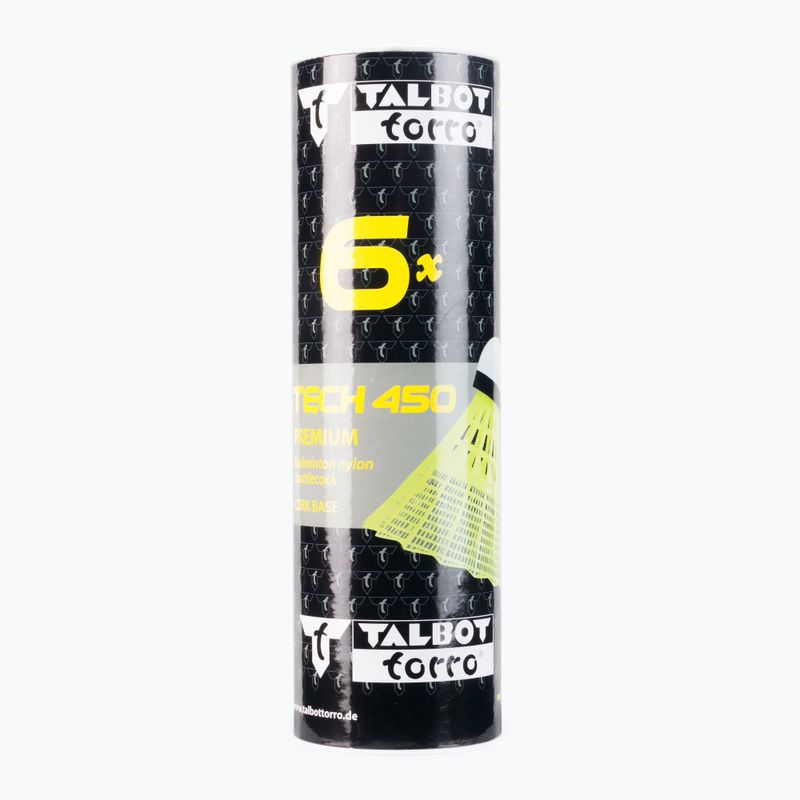Talbot-Torro Tech 450 Premium Nylon Medium volani da badminton 6 pz. giallo