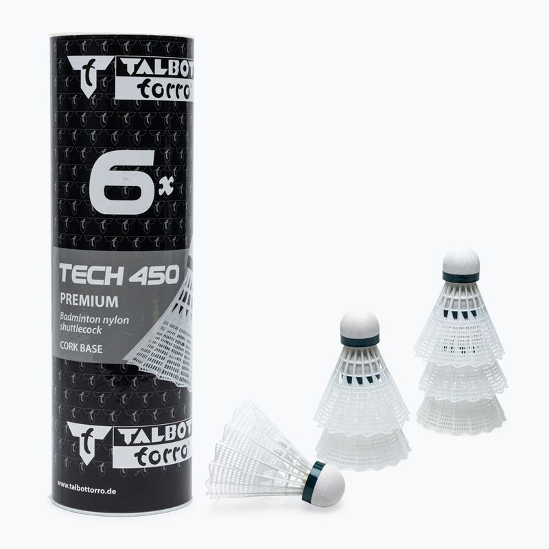 Talbot-Torro Tech 450 Premium Nylon Volano lento 6 pezzi bianco.