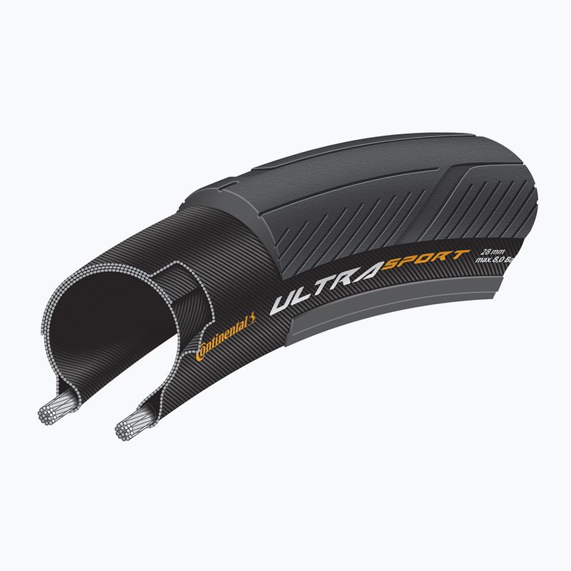Pneumatico per bicicletta Continental Ultra Sport III 700 x 28C nero 5