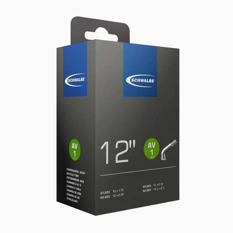 Camera d'aria per bicicletta SCHWALBE AV 1 12 x 1,75-2,10 / 40 mm nero